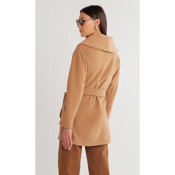 Dudley Stephens Cassidy Belted Cardigan Coat Jacket Black Fleece Minimalist XXL - Picture 10 of 11